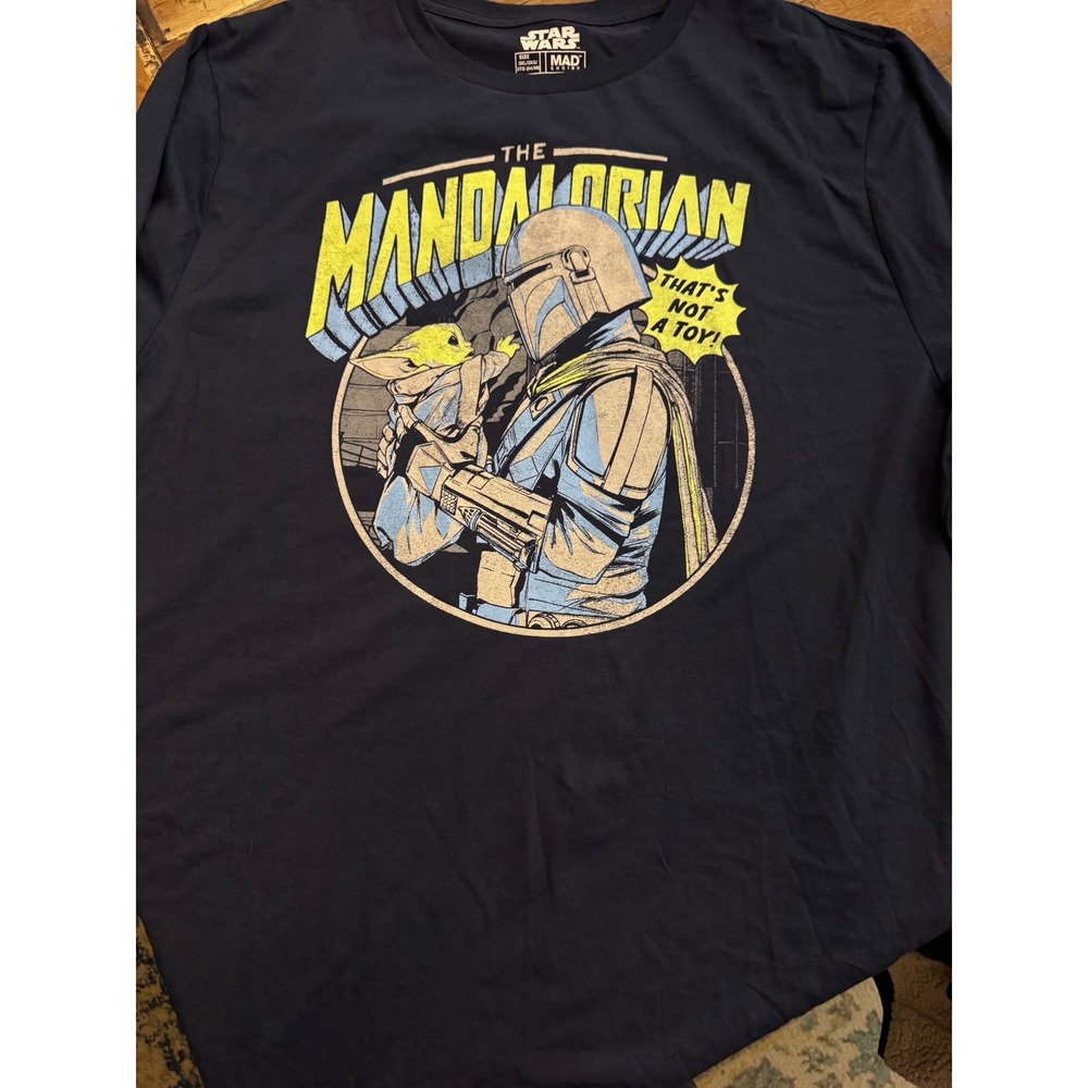 Star Wars The Mandalorian Grogu Graphic T-Shirt Mad Engine Black 3XL